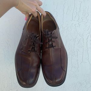 Johnston and Murphy men’s brown loafers with tie shoes size 11 dress shoes work